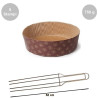 Kit spillone 4 punte da 62 cm con 5 stampi panettone basso in carta da 750 g Kit spillone 4 punte da 62 cm con 5 stampi panettone basso in carta da 750 g