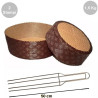 Kit spillone 4 punte 50 cm in acciaio con 2 stampi panettone basso in carta da 1500 g Kit spillone 4 punte 50 cm in acciaio con 2 stampi panettone basso in carta da 1500 g