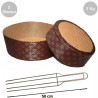 Kit spillone 4 punte da 50 cm in acciaio con 2 stampi panettone basso in carta 2 Kg Kit spillone 4 punte da 50 cm in acciaio con 2 stampi panettone basso in carta 2 Kg