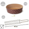 Kit spillone 4 punte da 50 cm in acciaio con 2 stampi panettone basso in carta 2 Kg Kit spillone 4 punte da 50 cm in acciaio con 2 stampi panettone basso in carta 2 Kg