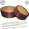 Kit spillone 4 punte da 62 cm in acciaio con 2 stampi panettone basso in carta da 3 Kg Kit spillone 4 punte da 62 cm in acciaio con 2 stampi panettone basso in carta da 3 Kg