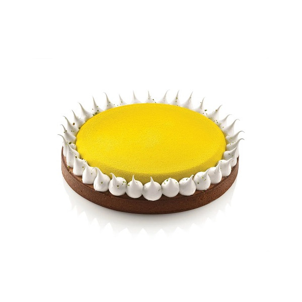 Kit Tarte Ring Round ø230 mm Silikomart: 1 stampo anello microforato e 1 stampo in silicone per crostata tonda