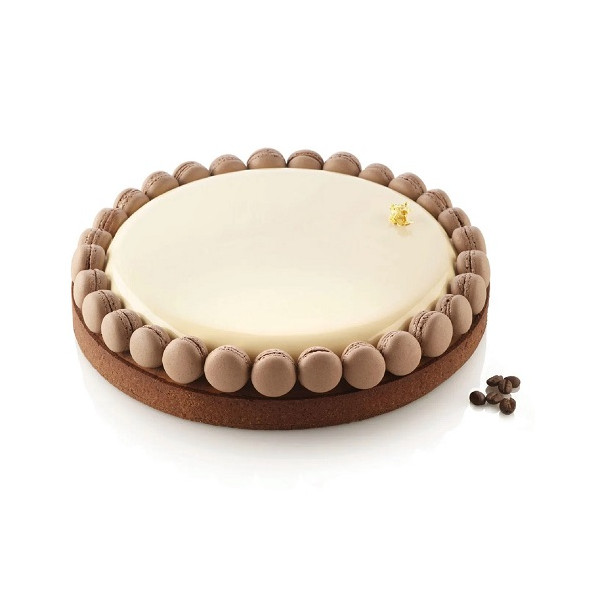 Kit Tarte Ring Round ø250 mm Silikomart: 1 stampo anello microforato e 1 stampo in silicone per crostata tonda