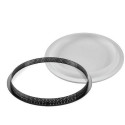 Kit Tarte Ring Round ø230 mm Silikomart: 1 stampo anello microforato e 1 stampo in silicone per crostata tonda
