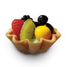 Tartelletta con crema e frutta realizzata con lo stampo Briochette SF035 Silikomart alto 3 cm
