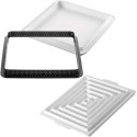Kit square 200 Silikomart stampo silicone con anello e stampo decoro per crostata quadrata decorata