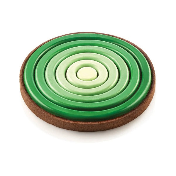 Kit round 260 Silikomart stampo silicone con anello e stampo decoro per crostata tonda decorata