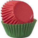 Wilton Pirottini Mini Muffin Natalizi – Carta Rossa e Verde Ø3,2×H2,2 cm, 100 Pezzi