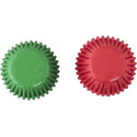 100 Pirottini mini muffin natalizi rossi e verdi in carta diametro 3,2 cm altezza 2,2 cm da Wilton
