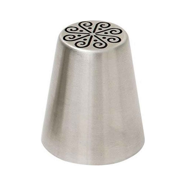 Cornetto swirl n 74 per fiori 3D diretti in acciaio inox Ø 3,7 x 4,1 cm da Decora