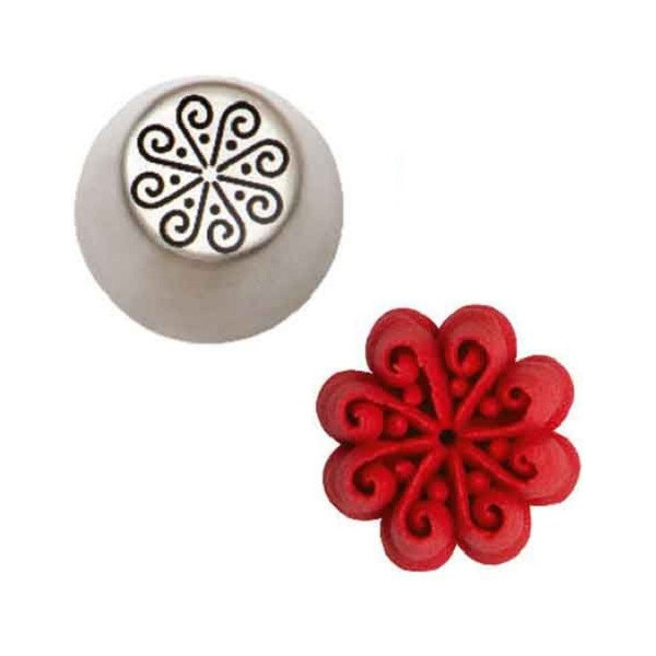 Cornetto swirl n 74 per fiori 3D diretti in acciaio inox Ø 3,7 x 4,1 cm da Decora