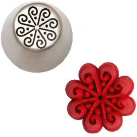 Cornetto swirl n 74 per fiori 3D diretti in acciaio inox Ø 3,7 x 4,1 cm da Decora