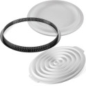 Kit round 260 Silikomart: stampo silicone con anello e stampo decoro per crostata tonda decorata