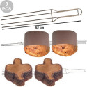 5 Spilloni 4 punte per panettoni e colombe in acciaio inox lunghi 52 cm da Decora