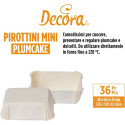 36 Pirottini bianchi per mini plum cake, in carta da forno, di misura 8 x 5 x h 3,2 cm da Decora