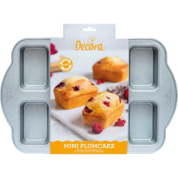 Teglia per mini plum-cake Decora: stampo acciaio antiaderente per 8 pluncake da 9,5x6,3xh3,6 cm