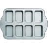 Teglia per mini plum-cake Decora: stampo acciaio antiaderente per 8 pluncake da 9,5x6,3xh3,6 cm Teglia per mini plum-cake Decora: stampo acciaio antiaderente per 8 pluncake da 9,5x6,3xh3,6 cm