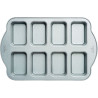 Teglia per mini plum-cake Decora: stampo acciaio antiaderente per 8 pluncake da 9,5x6,3xh3,6 cm