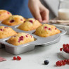 Teglia per mini plum-cake Decora: stampo acciaio antiaderente per 8 pluncake da 9,5x6,3xh3,6 cm