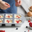 Teglia per mini plum-cake Decora: stampo acciaio antiaderente per 8 pluncake da 9,5x6,3xh3,6 cm
