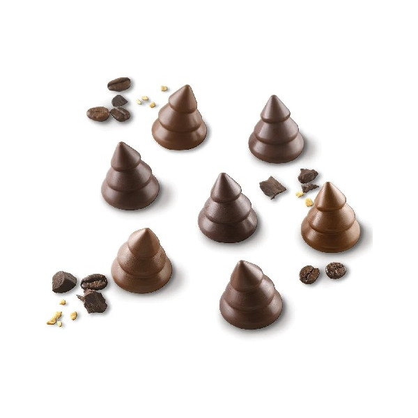 Choco Tree 3D Silikomart SCG054: stampo silicone cioccolato alberi 3D