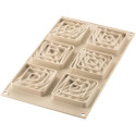 Stampo mini sand o mini sabbia: stampo silicone per 6 decori sabbia per crostatine quadrate da 8 cm
