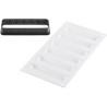 Kit Tarte Ring Rectangular 6 anelli microforati di 12 mm e stampo in silicone da Silikomart per crostatine rettangolari
