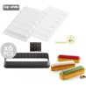 Kit Tarte Ring Rectangular 6 Anelli microforati di 12 mm e stampo in silicone da Silikomart per crostatine rettangolari