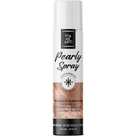 Pearly Rose Gold 250 ml Volcke Aerosol: colorante alimentare spray rosa oro perlato o rosa antico perlato