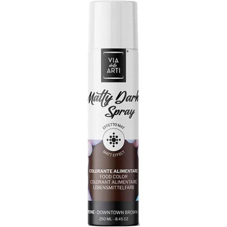 Matty Dark Brown colorante alimentare spray marrone scuro da 250 ml di Via delle Arti da Volcke Aerosol Matty Dark Brown colorante alimentare spray marrone scuro da 250 ml di Via delle Arti da Volcke Aerosol