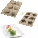 Mini girotondo Silikomart: stampo silicone per 6 mini spirali 3D di diametro 68 ed h 37 mm