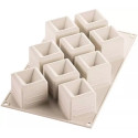 Mosaico Silikomart: stampo silicone 3D per 9 savarin a forma di cubi 50x50 h50 mm