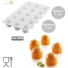 Dome 40 ml Silikomart: stampo in silicone bianco per 15 mini cupole di diametro 4 x h 4 cm