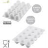 Dome 40 ml Silikomart: stampo in silicone bianco per 15 mini cupole di diametro 4 x h 4 cm Dome 40 ml Silikomart: stampo in silicone bianco per 15 mini cupole di diametro 4 x h 4 cm