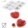Lovely 110 Kit Silikomart stampo silicone 6 cuori intrecciati 82 mm con cutter
