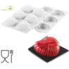 Lovely 110 Kit Silikomart stampo silicone 6 cuori intrecciati 82 mm con cutter Lovely 110 Kit Silikomart stampo silicone 6 cuori intrecciati 82 mm con cutter