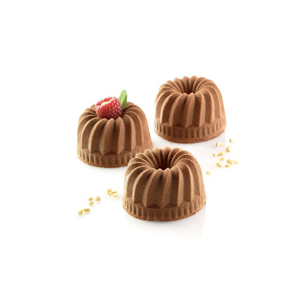 Gugelhopf Silikomart stampo silicone per 6 piccole ciambelle da 7,5 cm