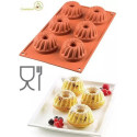Gugelhopf Silikomart stampo silicone per 6 piccole ciambelle da 7 cm