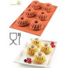 Gugelhopf Silikomart stampo silicone per 6 piccole ciambelle da 7 cm