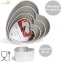 Stampo cuore in alluminio anodizzato teglia professionale 25 cm da Decora