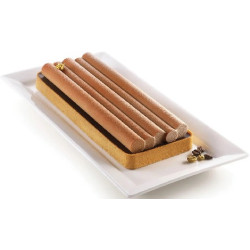 Kit Tarte Bamboo Silikomart – Anello Microforato con Stampo in Silicone Bambù per Decoro Crostata Rettangolare