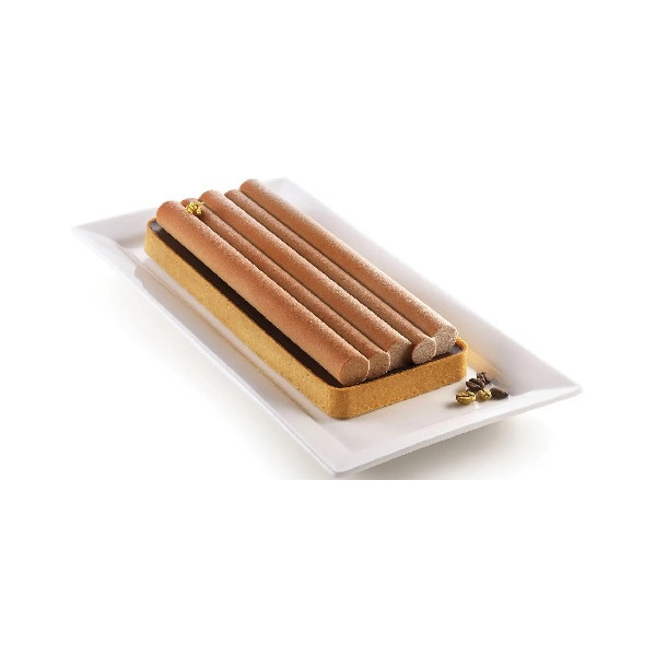 Kit tarte bamboo Silikomart set anello e stampo silicone bambù per decoro crostata rettangolare