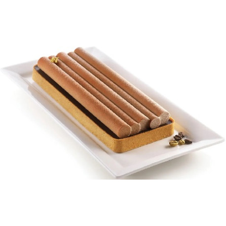 Kit tarte bamboo Silikomart set anello e stampo silicone bambù per decoro crostata rettangolare Kit tarte bamboo Silikomart set anello e stampo silicone bambù per decoro crostata rettangolare