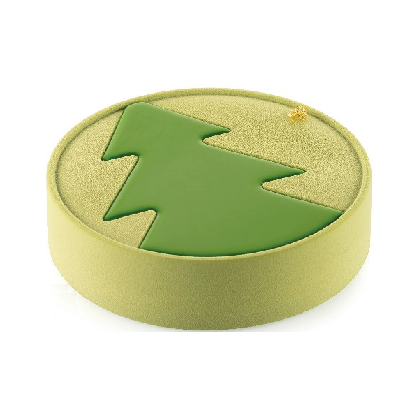 Hiver Silikomart: stampo silicone grigio per torte con decoro pino invernale di ø20xh5 cm