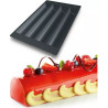 Tronco Silikomart: stampo silicone SQ014 per 4 cavità larghe 8 cm, lunghe 49,5 cm
