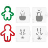 Ginger Christmas Decora: set 2 tagliapasta e 4 stencil per omino natalizio decorato Ginger Christmas Decora: set 2 tagliapasta e 4 stencil per omino natalizio decorato