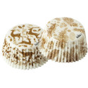 36 Pirottini Muffin Natalizi Decora Gold Elegant Christmas - Carta Forno Ø5cm Oro