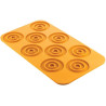 Cerchio 3.0 Silikomart Linea Naturae: stampo per 9 preparazioni ad anelli in silicone giallo Cerchio 3.0 Silikomart Linea Naturae: stampo per 9 preparazioni ad anelli in silicone giallo