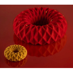 Kit Kaleido Silikomart – Set 2 Stampi in Silicone per Torte e 6 Ciambelline, Semifreddi ad Intreccio Geometrico