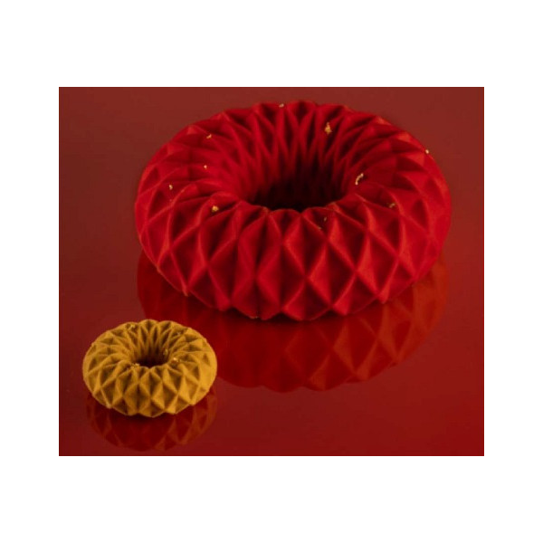 Kit Kaleido Silikomart set 2 stampi silicone torta e ciambella monoporzione ad intreccio geometrico